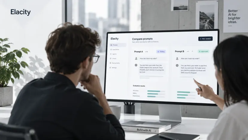 Elacity Control Plane dashboard showing AI governance and prompt operations.